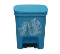 Cubo de basura a pie, basura de cocina, cubo rectangular con pedal de cierre suave, protección contra olores, papelera de cocina delgada, con tapa de cierre suave y ped