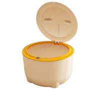 Cubo de Basura a Prueba de Olores para Gatos Con Tapa Tipo Prensa, Caja de Arena de Plástico Desmontable, Reutilizable y Portátil, Color Amarillo