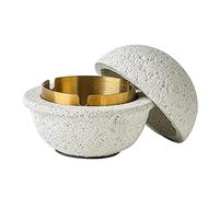 Cubo de basura, acero inoxidable, apto para exterior, balcón, a prueba de olores, también es adecuado como decoración de mesa (2, blanco)