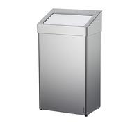 Cubo de basura, acero inoxidable, con tapa abatible AIR-WOLF, capacidad 60 l, A x H x P 400 x 726 x 258 mm