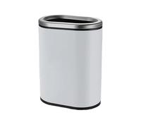 Cubo de Basura Bote de basura de 12 litros, baño de acero inoxidable, hendidura estrecha, anillo de presión ovalado, bote de basura, hogar, cocina, sala de estar, inodoro, cubo sanitario, papelera de