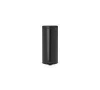 Brabantia Newicon Cubo de Basura con Pedal, Acero Inoxidable, Negro Mate, 30L