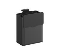 SONGMICS Cubo de Basura Colgante, Cubo de Basura Acero 8 L con Tapa para Residuos, para Colgar en la Puerta del Armario o la Pared con Ganchos, Debajo del Fregadero, Baños, Negro Tinta LTB810B01