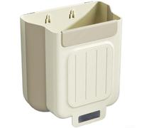 Cubo de basura colgante plegable para puerta de armario, cubo de basura delgado debajo del fregadero, cubo de basura de policarbonato de 21 x 19 x 13,5 cm (blanco grande)