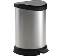 Cubo de basura con pedal DECOBIN, semicircular capacidad 15 l, H x A x P 450 x 280 x 305 mm