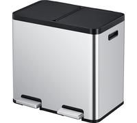 Cubo de basura con pedal Recycler, acero EKO, 44 l, colector doble