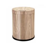 Cubo de basura con sensor inteligente de estilo chino con tapa, para el hogar, sala de estar, dormitorio, oficina de alto valor, luz de lujo, lujoso, cubo de basura para baño (madera original)
