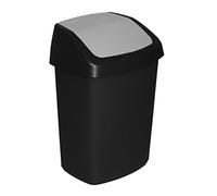 Curver Cubo de basura 229392 con tapa basculante 25 L plástico Negro y gris 33,2x41x26,8 cm