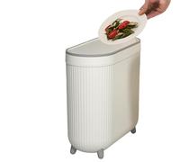 Cubo de basura con tapa para inodoro, cubo de basura estrecho con tapa, cubo de basura para el hogar, papelera de papel higiénico estrecho