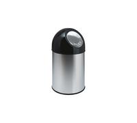Cubo de basura con trampilla, capacidad 30 l, recipiente interior galvanizado, acero inoxidable
