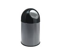 Cubo de basura con trampilla, capacidad 30 l, recipiente interior galvanizado, gris