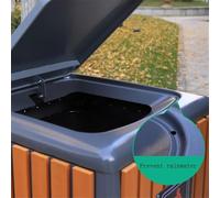 Cubo de Basura Contenedor de basura metálico de 120 l con pedal, de gran capacidad, for espacios públicos al aire libre. Cubo de reciclaje