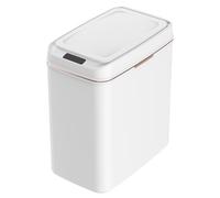Cubo de basura cuadrado delgado con tapa 31 x 17 x 27,6 cm - Papelera para residuos con sensor inteligente sin contacto | Basura para inodoro, cocina para oficina | Papelera con Sens