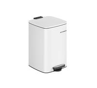 SONGMICS Cubo de Basura, Cubo de Basura de 20 L, Cubo de Basura de Cocina de Acero Inoxidable, con Cubo Interior, Cierre Suave y Permanece Abierto, Blanco Nube LTB592W02