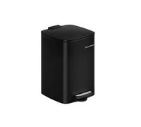 SONGMICS Cubo de Basura, Basurero de 20 L, de Cocina de Acero Inoxidable, con Cubeta Interior, Cierre Suave y Permanece Abierto, Negro Tinta LTB592B02