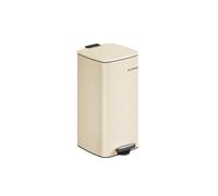 SONGMICS Cubo de Basura, Cubo de Basura de 30 L, Cubo de Basura de Cocina de Acero Inoxidable, con Cubo Interior, Cierre Suave y Permanece Abierto, Beige Arena LTB593A02