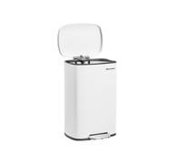 Cubo de Basura de 50 L Basurero para Cocina con Pedal Acero Cubeta Interior