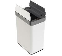 Cubo de Basura de 70L color Blanco en Acero inoxidable con Apertura de Alas y Sensor automático 77cm de altura