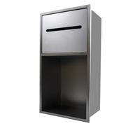 Cubo de Basura de Acero Inoxidable con nicho de Pared para baño, 7,87 x 15,74 Pulgadas, para baño, Cocina, Sala de Estar, Ducha e Inodoro, diseño Elegante, Duradero y Ahorra Espacio.