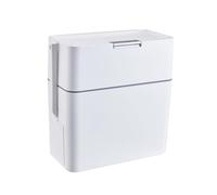 Cubo de basura de baño con cepillo de inodoro, cubo de basura de embalaje automático con tapa superior a presión para inodoro de cocina