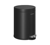 SONGMICS Cubo de Basura de Baño, 6 L, Cubo de Acero con Tapa de Cierre Suave, Cubo Interior, para Residuos, Dormitorio, Negro Tinta LTB016BZ02