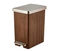 Cubo De Basura De BañO Con Tapa Y Pedal, Para Espacios PequeñOs, Cubo De CosméTica Con Tapa De Cierre Suave, Rectangular, Estrecho, Bote De Basura BañO, Para Dormitorio, BañO, Oficina (15 L)