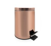 Cubo de basura de cobre de 3 litros para cuarto de baño, superficie brillante, dimensiones: 26 x 17 cm, cubo de basura con pedal, accesorios de baño, cubo de basura pequeño con tapa, cubo de basura de