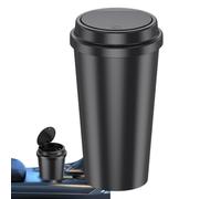 Cubo de basura de coche - cubo de basura de almacenamiento de taza de tapa tipo push | Contenedor de desechos portátil de gran capacidad | Organizador de basura de polvo a prueba de sedán,