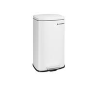 Cubo de Basura de Cocina 30 L Basurero con Pedal Contenedor con Tapa Blanco