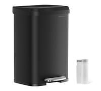 SONGMICS Cubo de Basura de Cocina, 50 L, Cubo de Basura de Metal con Pedal y Tapa, Alto y Grande, Negro LTB530B5002