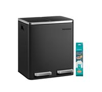 Cubo de Basura de Cocina de 2 x 15 L Negro