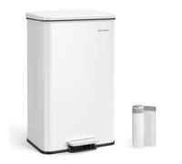 Cubo de Basura de Cocina de 40 litros Papelera Grande con Pedal con Tapa Acero