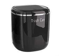 Cubo de basura de escritorio, 13,5 x 13,5 x 14 cm, compacto, para uso doméstico, oficina y sala de estar, hecho de material PP de larga duración, ahorra espacio (es negro)