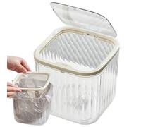 Cubo de basura de escritorio con tapa, mini papelera cosmética | transparente de poco espacio para dormitorio, papel de borrador, baño, dormitorio, pinceles de m