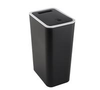 Cubo de Basura de Plástico Duradero con Sello Inodoro y Tapa a Presión para el Baño de la Oficina en Casa 22x15,5x33cm (BLACK)