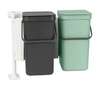 Cubo de basura empotrado Sort & Go (24 l, Plástico, Verde/Negro)