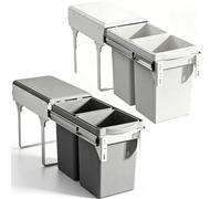 Cubo de basura extraible bajo fregadero Prevención eficaz de olores diseño deslizante e innovación espacial cubo basura cocina para Armario de Cocina Uso Doméstico(White)