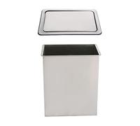 Cubo De Basura Integrado Con Tapa Cubo De Basura Integrado En La Encimera Con Tapa De Aleta De Equilibrio Cubo De Basura Cuadrado Acero Inoxidable 304 Cepillado Abatible Para Cocina,S