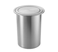 Cubo De Basura Integrado En La Encimera con Tapa Giratoria, Cubo De Basura Pequeño con Solapa Equilibrio Cubo Basura Cocina Acero Inoxidable Cepillado Redondo, para Gabinete Baño,L