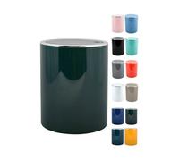 MSV - Papelera de baño Bad Series Aspen - Pedal y tapa basculante - 6 L - Ø18,5 x 26 cm - Verde pastel oscuro - Compacta y práctica para espacios reducidos