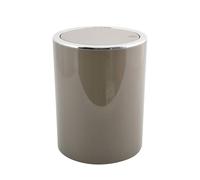 MSV - Papelera basculante de PP - Modelo Kamaka - Tapa basculante extraíble - Diseño moderno ideal para inodoros, baños y oficinas - Redonda - 6 L - Color topo