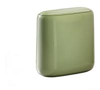Cubo de basura ovalado con doble interior exterior, diseñado para espacios limitados para lugares de baño y cocina (verde)