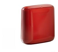 Cubo de basura ovalado de 12 litros para espacios pequeños, cubo compacto de cocina y baño con doble contenedor, base antideslizante, 31 x 29,5 x 31 cm, color rojo