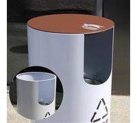 Cubo de Basura Papelera circular de metal for vestíbulos de hoteles y espacios públicos al aire libre. Cubo de reciclaje
