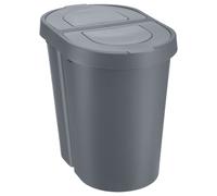 Cubo de basura Papelera con tapa abatible doble 2x25 l Plast Team Seattle Swing