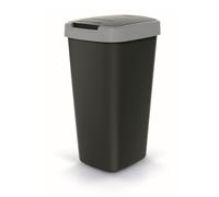 Cubo de basura Papelera de 25 litros Keden color negro con gris
