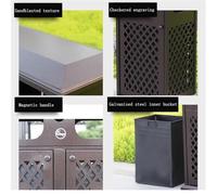 Cubo de Basura Papelera de aluminio fundido ligera y de lujo for patio, áreas públicas al aire libre Cubo de reciclaje