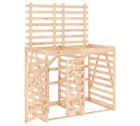 Cubo de basura para 2 toneladas de madera maciza de pino | Con cerradura, ventilada, ampliable, flexible para puerta izquierda o derecha