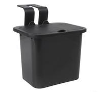 Cubo de basura para automóvil, con tapa, de cuero, impermeable, organizador para interior de automóviles, cesta de basura plegable para ganchos para SUV, camión, furgoneta, color negro