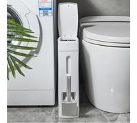 Cubo de basura para baño de 4,5 l con tapa, de plástico con escobilla, resistente a los olores, para baño, cocina, oficina, salón, WC en color blanco